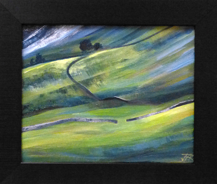 Acrylic painting of Eskdale, Cumbria